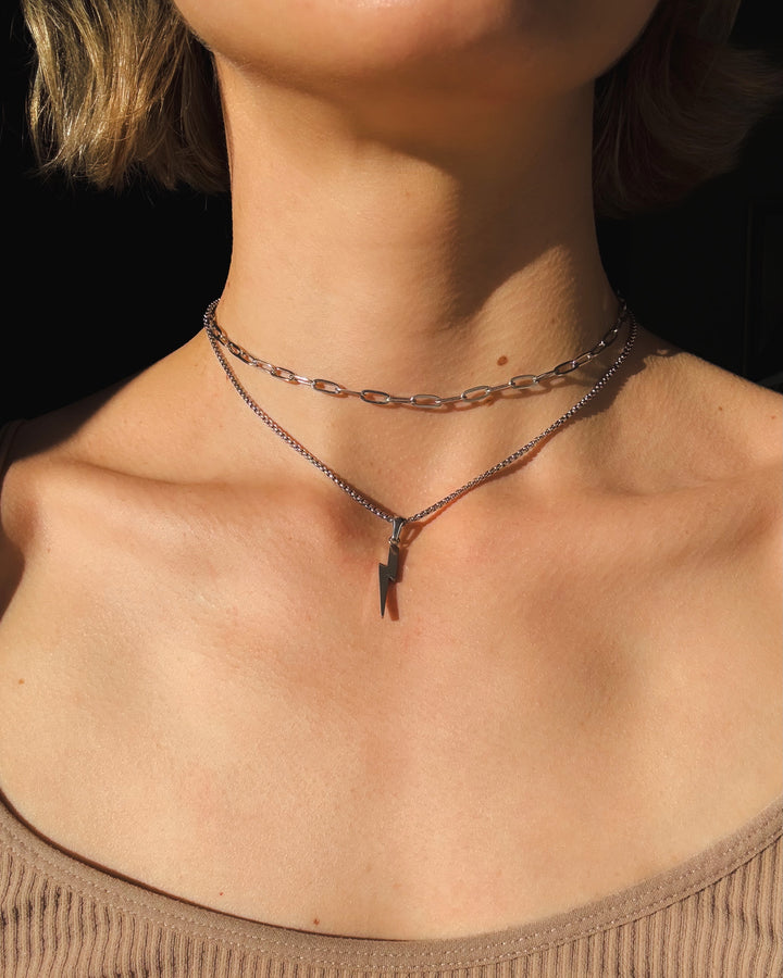 LIGHTNING Necklace Silver