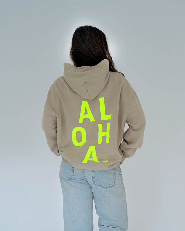 ALOHA Oversize Hoodie Sand