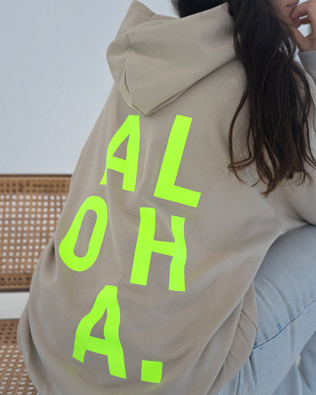 ALOHA Oversize Hoodie Sand